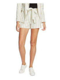 1. STATE Womens Ivory Zippered Tie-waist 2-1/2 Inseam Striped Shorts 16 レディース