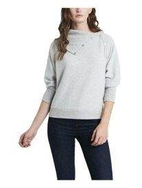 ヴィンス VINCE CAMUTO Womens Gray Stretch Fold Over Neck With Snaps Long Sleeve Top L レディース