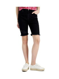 STYLE & COMPANY Womens Black Zippered Pocketed Frayed Hem Bermuda Shorts 12 レディース