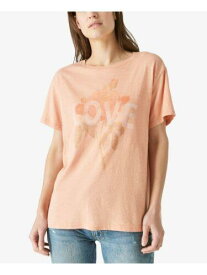 ラッキー LUCKY BRAND Womens Orange Graphic Short Sleeve Crew Neck T-Shirt L レディース