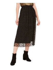 BAR III Womens Black Lace-overlay Speckle Midi Evening Pencil Skirt M レディース