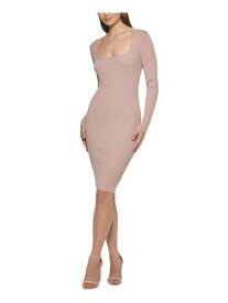 ゲス GUESS Womens Beige Knit Fitted Unlined Pullover Long Sleeve Body Con Dress 2XL レディース