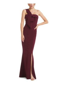 JS COLLECTION Womens Burgundy Fold Over Bow Sleeveless Formal Gown Dress 6 レディース