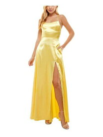 CITY STUDIO Womens Yellow Lined Adjustable Back Formal Dress 1 レディース