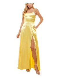 CITY STUDIO Womens Yellow Adjustable Back Sleeveless Formal Gown Dress 1 レディース