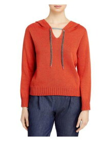 ファビアナフィリッピ FABIANA FILIPPI Womens Orange Drop Shoulders Hooded Long Sleeve Sweater 46 レディース