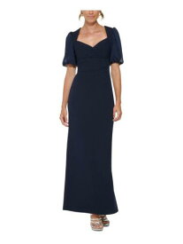 ディーケーエヌワイ DKNY Womens Navy Lined Bodice Slit Pouf Sleeve Full-Length Mermaid Dress 10 レディース