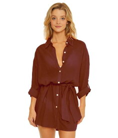 BECCA ベッカ Gauzy Button Front Collared Shirtdress Cover-Up レディース