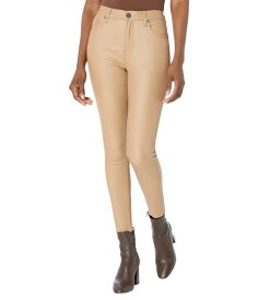 KUT from the Kloth カットフロムザクロス Connie - Coated High-Rise Fab AB Ankle Skinny with Raw Hem in Caramel レディース