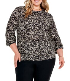 NIC+ZOE ニックゾー Plus Size Lacy Leaves Top レディース