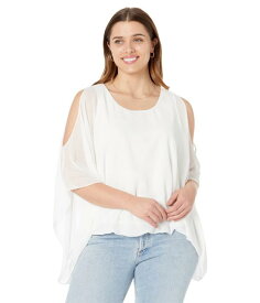 Vince Camuto ヴィンス Plus Size Batwing Open Sleeve Chiffon Blouse レディース