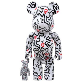 メディコム Medicom Keith Haring #8 100% 400% Bearbrick Figure Set (white)