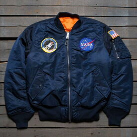 アルファインダストリーズ Alpha Industries Men NASA MA-1 Flight Jacket (blue / replica) メンズ