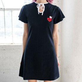 レイジーオーフ Lazy Oaf X Hello Kitty Women Keyhole Dress (Black) レディース
