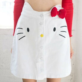 レイジーオーフ Lazy Oaf X Hello Kitty Women Denim Skirt (White) レディース
