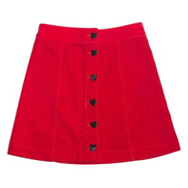 レイジーオーフ Lazy Oaf Women Heart Button Velvet Skirt (red) レディース