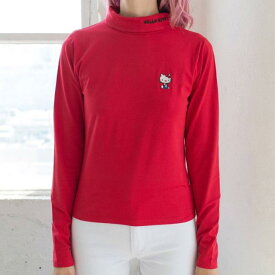レイジーオーフ Lazy Oaf X Hello Kitty Women Skivvy Turtleneck Shirt (Red) レディース