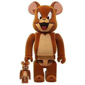 メディコム Medicom Tom and Jerry - Jerry Flocky 100% 400% Bearbrick Figure Set (brown)