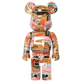 メディコム Medicom Andy Warhol x Jean-Michel Basquiat #2 1000% Bearbrick Figure (brown)