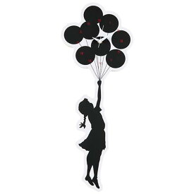 メディコム Medicom x Karimoku x SYNC Brandalism Flying Balloons Girl 2nd Made Wall Clock (black)