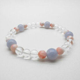 ミッド珊瑚 約5.7〜6.0mm玉 ブレスレット ブルーレース 水晶 パワーストーン 天然石 さんご サンゴ コーラル sango coral 本珊瑚 無染色 宝石珊瑚 お守り アクセサリー ジュエリー ギフト プレゼント シンプル