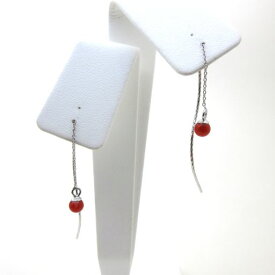 血赤珊瑚 ピアス 土佐沖 シルバー 揺れる さんご サンゴ コーラル sango coral 本珊瑚 無染色 宝石珊瑚 お守り アクセサリー ジュエリー ギフト プレゼント シンプル