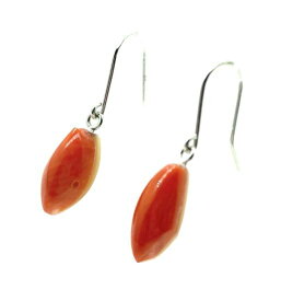 血赤珊瑚 ピアス 夜光貝 土佐沖 シルバー 揺れる さんご サンゴ コーラル sango coral 本珊瑚 無染色 宝石珊瑚 お守り アクセサリー ジュエリー ギフト プレゼント シンプル