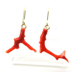 血赤珊瑚 ピアス 枝 カラーグレード3.5 土佐沖 SUS316 揺れるピアス ブラピアス 金属アレルギー対応 さんご サンゴ コーラル sango coral 本珊瑚 無染色 宝石珊瑚