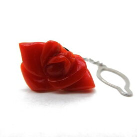 血赤珊瑚 ブローチ タイピン タックブローチ ハットピン バラ さんご 赤 サンゴ コーラル sango coral 本珊瑚 無染色 宝石珊瑚 ギフト プレゼント お守り アクセサリー ジュエリー