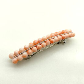 【再販】 バレッタ ピンク珊瑚 約6.0mm玉 髪留め ヘアアクセサリー 結婚式 サンゴ コーラル sango coral 本珊瑚 無染色 宝石珊瑚 お守り ギフト プレゼント お返し ホワイトデー お正月
