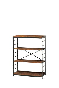 【期間限定 P2倍】フリーラック4段 シェルフ 棚 オープンラック 収納 オープンシェルフ 収納ラック 多目的ラック フリーラック 収納家具 収納棚 本棚 ブラウン ナチュラル