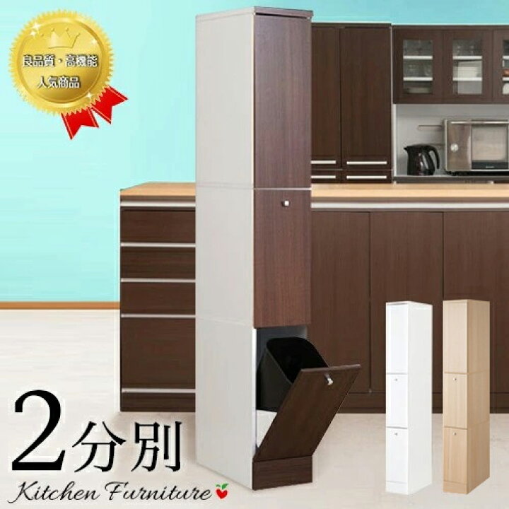 楽天市場】ゴミ箱 2分別 幅25cm キッチン ごみ箱 ダストボックス 
