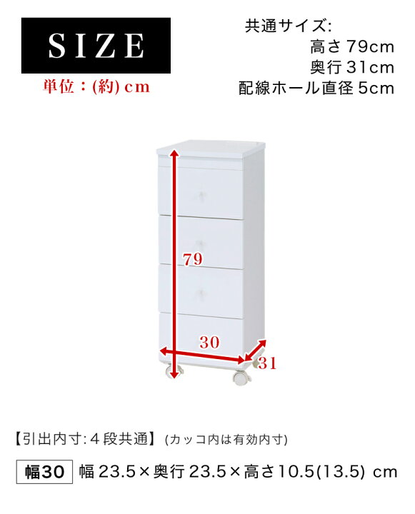 楽天市場】ベッドサイド 寝室 フィットワゴン スリムワゴン 幅30 