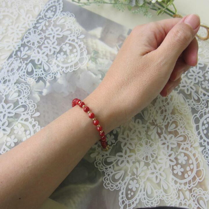 楽天市場】日本 高知産血赤珊瑚 ブレスレット K18 K18ミラーボール 