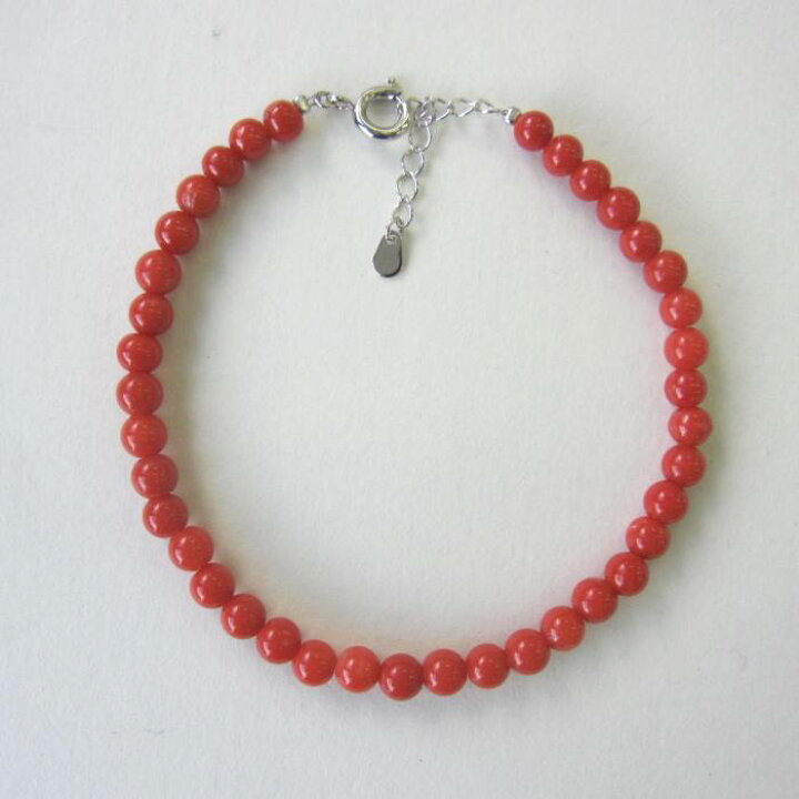 楽天市場】イタリア産赤珊瑚 ブレスレット （約4.5～5ミリ玉） SILVER  