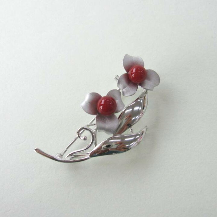 楽天市場】日本 高知産血赤珊瑚 ブローチ ペンダント兼用 6.2・6.4ミリ  