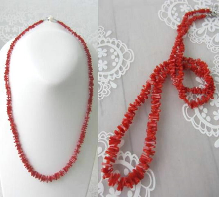 楽天市場】日本・高知産赤サンゴ 枝のネックレス SILVER 『宝石サンゴ  