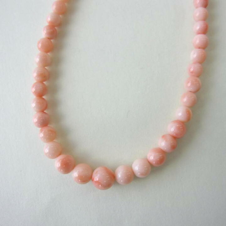 楽天市場】ピンク珊瑚 ネックレス. （センター約7.2ミリ） SILVER925  