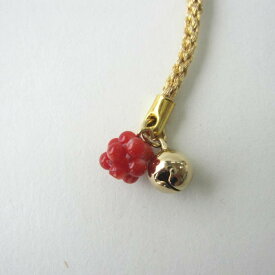 日本 高知産血赤珊瑚 編み玉 お守り根付け （直径約9ミリ） 開運 厄除け 和小物 宝石サンゴ 珊瑚婚 還暦 誕生日 御祝 厄除 御守 3月の誕生石 ギフト プレゼント 結婚35周年 珊瑚職人