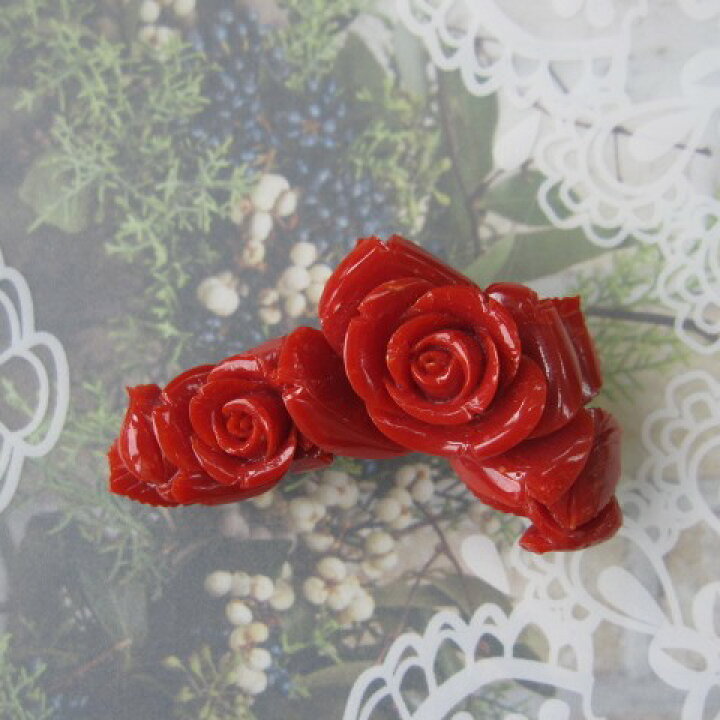楽天市場】【最高級】高知産血赤珊瑚薔薇の花の帯留め帯/着物/和装小物  