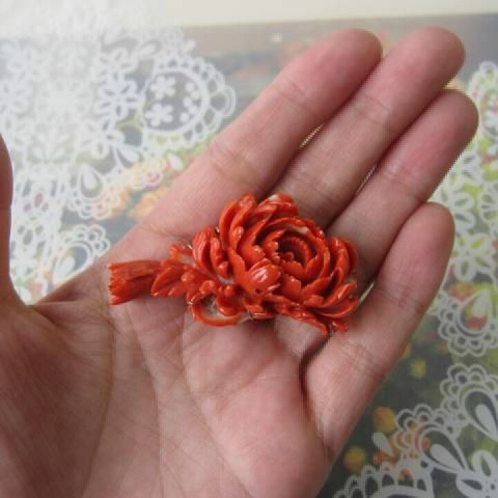 楽天市場】【豪華】 桃珊瑚 牡丹の花の帯留め 帯留 着物 和装小物 