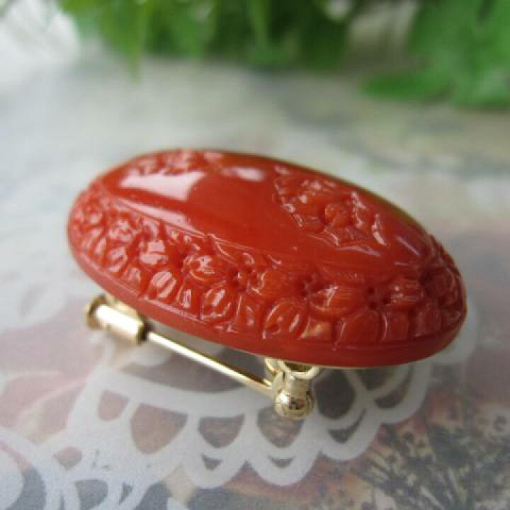 楽天市場】日本・高知産赤珊瑚 桜の彫り帯留め 兼ブローチ K18 帯 着物  