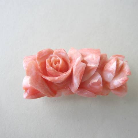 楽天市場】ピンク珊瑚 薔薇の花の彫り帯留め G.SILVER 着物 浴衣 和装