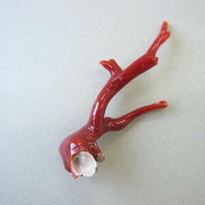 日本 高知産血赤珊瑚 枝パーツ 手作り 『宝石サンゴ』 珊瑚婚 還暦 誕生日 御祝 厄除 御守 3月の誕生石 ギフト プレゼント 結婚35周年 珊瑚職人