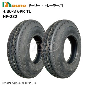 2�{�Z�b�g 4.80-8 6PR �`���[�u���X HF-232 �^�C�� DURO 480-8 4.80x8 480x8 HF232 �g���[���[ �h�[���[ ���� ����� ���� ��C TL �f�����i������E�����͔����s�j