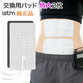 iStim公式 交換用パッド 特大 10×18cm 2枚セット 大きいサイズ ビッグサイズ 純正品 ビッグ 粘着パッド 低周波マッサージ器 ジェルパット ユニバーサルモデル iStim EV-820 EV-804 低周波 純正品 他 直径2ミリピン フロイデミニ オムロン omron など機種 互換性あり