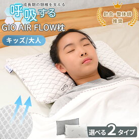 子供 枕 キッズ枕 洗える 小学生 中学生 およそ-6℃ 究極通気 ひんやり GIO AirFlow Pillow ピロー 冷たい 夏 エアフロー まくら 頸椎 頸椎安定 男の子 女の子 ストレートネック 首 メッシュ Cカーブ 蒸れない 通気性 高反発 寝返り 寝具 睡眠 安眠 接触冷感 肩こり 子ども