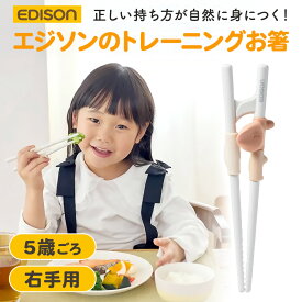 エジソンのお箸 ラストステップ 【5歳ごろ〜入学前準備】子供 箸 練習 トレーニング箸 矯正箸 子供用 キッズ 箸 持ち方 練習 4歳 5歳 6歳 入園 入学準備 食洗機対応 滑り止め 正しい持ち方 知育 食事トレーニング おはし キッズ エジソン箸 お箸練習 子供用 こども用 白