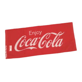 コカ コーラ グッズ フェイスタオル ジャガード織り レッド 赤 コットン100% 綿100%