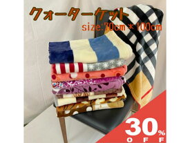 【30%OFF★27日まで】ブランケット ひざ掛け クォーターケット 70×100cm 毛布 柄 ノンキャラ お昼寝ケット 敬老の日 シンプル シック おしゃれ かわいい ノンキャラ 大人 子供 敬老